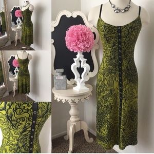 RARE Betsey Johnson Printed Midi Dress